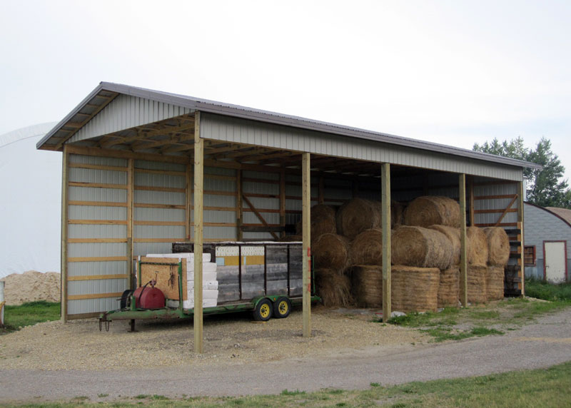 Post frame hay shed in Alberta, BC, Saskatchewan